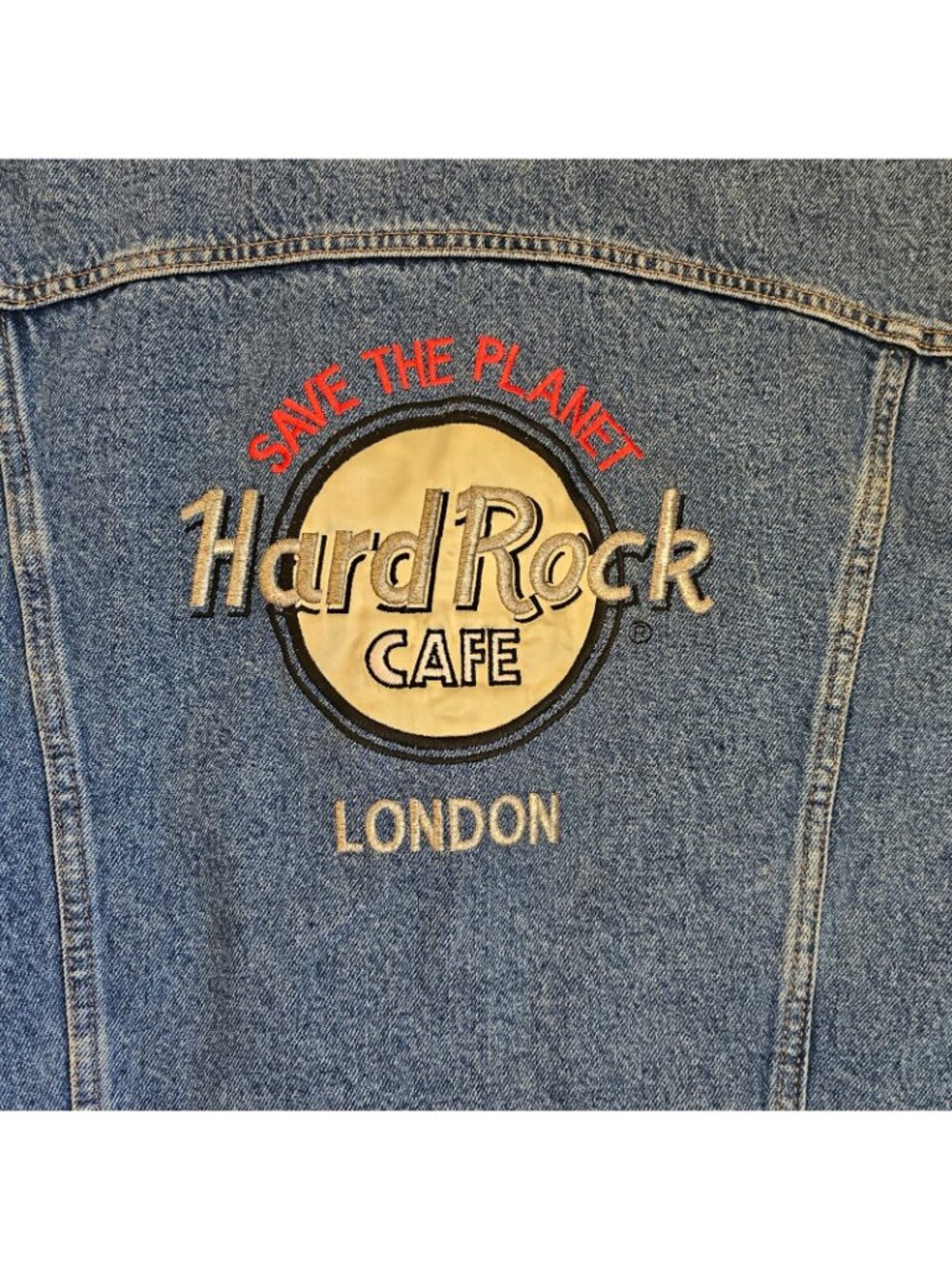 Vtg Levis Jean Jacket M Britain Hard Rock London Denim 70503-02 Trucker 80s 90s - Picture 5 of 14